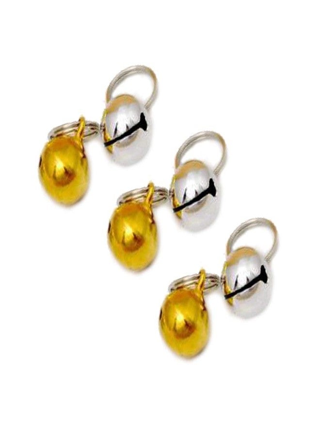VOBRAMY 6Pcs small Bells,Pet Dogs and Cats Collar Bells,Pet Collar Accessories,1/2-Inch (3 gold + 3 silver) - Image 2